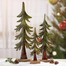 Wooden Enamel Trees Set of 3 New In Box. Great Gift.