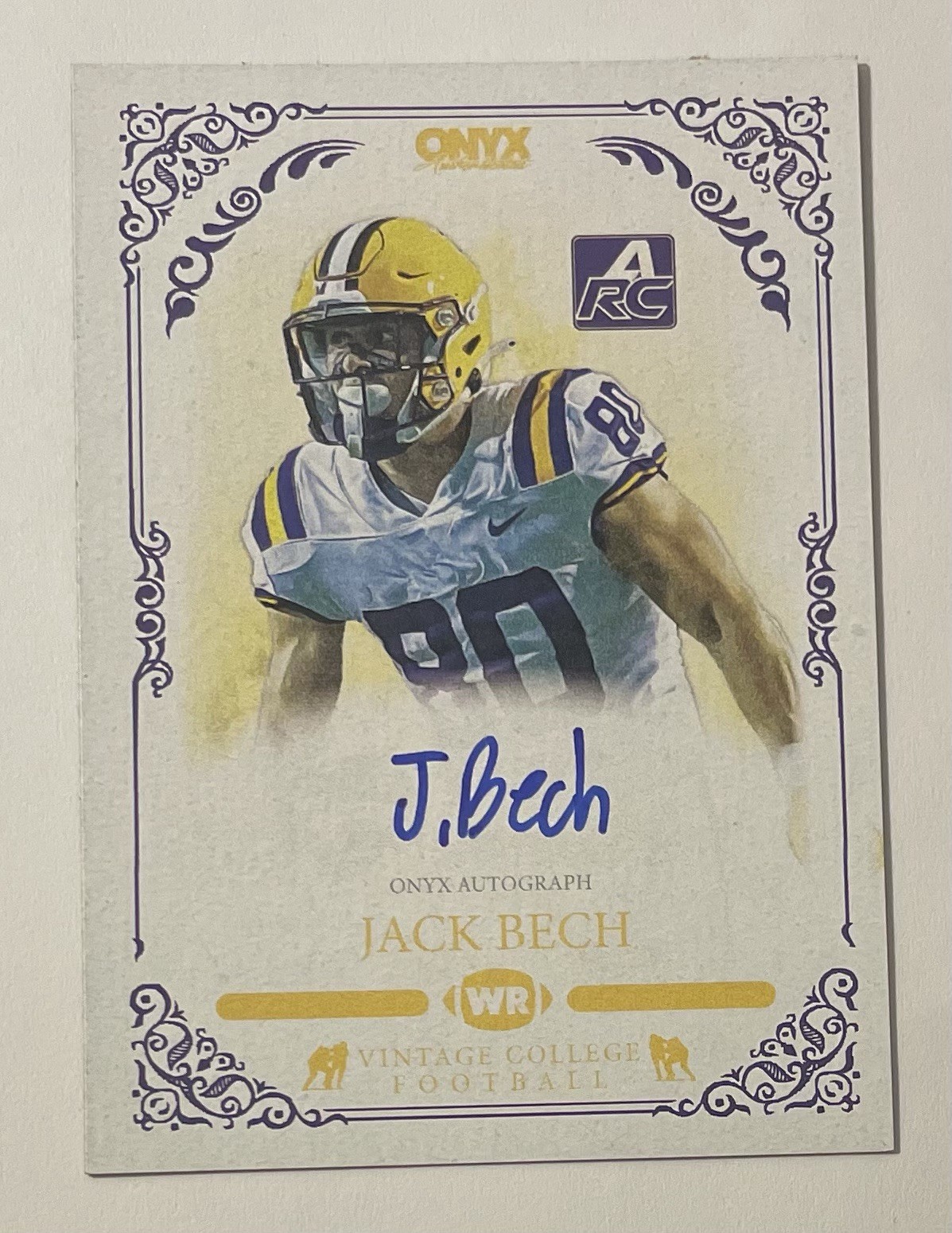 2022 Onyx Signatures Rookie Autograph Blue Ink #CA-JB Jack Bech Rc Auto /300