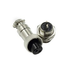 2 Sets GX12-2P Aviation Plug 2 Pin 12mm Metal Male Female Panel Connector