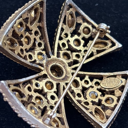 Vintage Regency Rosa Strass Kristall Malteser Kreuz Anstecknadel Brosche - Bild 7 von 9