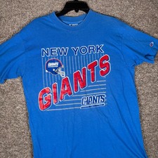 Vintage Champion New York Giants T-Shirt Mens Large Blue 90s Made in USA NFL