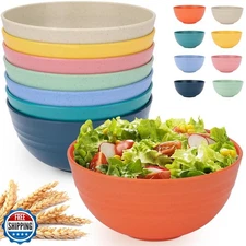 UUGLAM Unbreakable Cereal Bowls Set of 8, 28 Oz Wheat Straw Bowl Sets, Microw