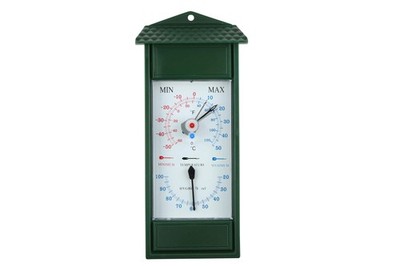 Koch Minimum Maximum Thermometer mit Hygrometer, bimetall grün
