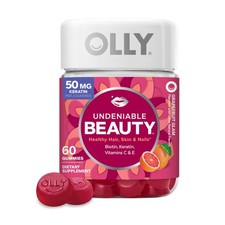 OLLY Undeniable Beauty Gummy, For Hair, Skin, 60 Count Pack of 1 , Red