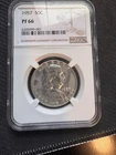 SILVER 1957 PF66 FRANKLIN HALF DOLLAR GRADED NGC 50C P MINT 90% Super Clean