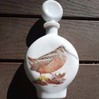 Vintage Milk Glass Whiskey Decanter "FIELD BIRDS" Edition No. 8 - Woodcock 1969