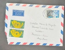 CM) 1973. GERMANY. INDUSTRIES. POSTAL LOGO. COVER MAILED TO ARGENTINA. XF