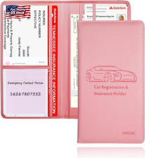 Car Registration and Insurance Card Holder - Leather Vehicle Glove Box Automobil