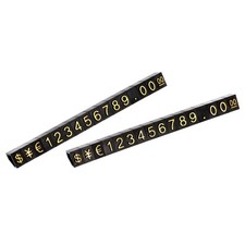 Adjustable Mini Cube Price Tag Display Number Gold on Black,3.3x5.6mm,16 sets