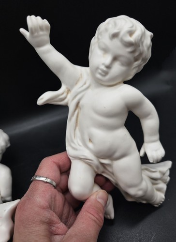 Pair Of Vintage Cherub Angel Wall Hanging Art Inarco Glam Victorian Boho - Picture 4 of 8