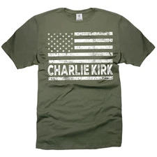 C.K T-shirt Charlie Kirk Patriotic USA Flag Conservative Tee Shirt Mens Tee