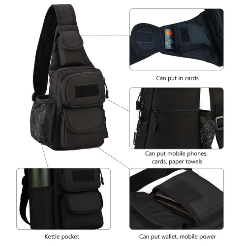 Tactical Sling Pack Molle Chest Crossbody Shoulder Bags Motorcycle Bicycle Ra... - Picture 4 of 8