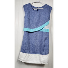 Idillio Positano 100% Linen Womens Dress Small Sleeveless Wedding Guest Staple
