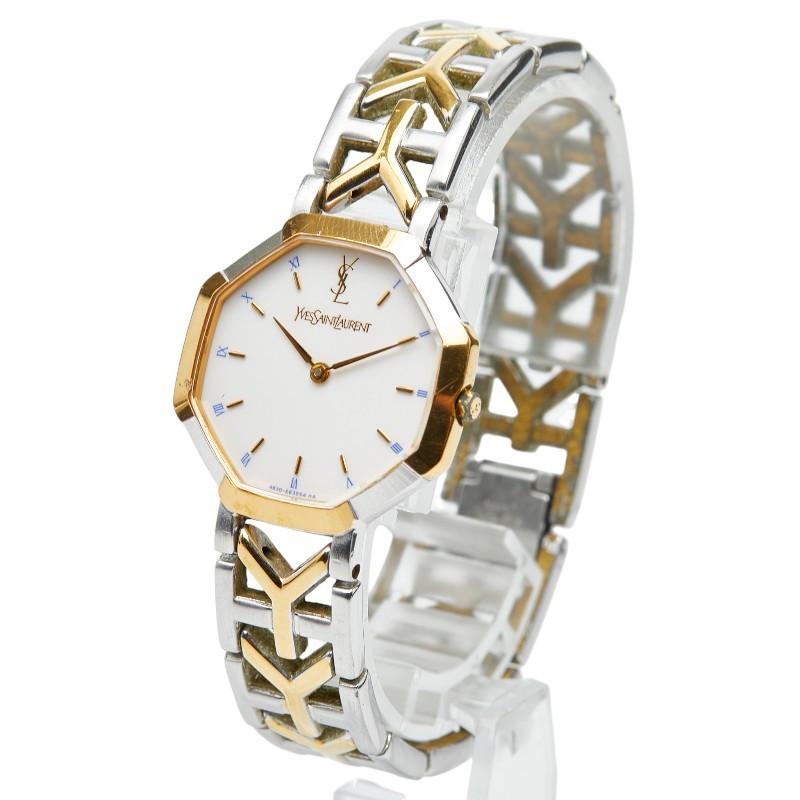 SAINT LAURENT Watches 4620-E62135 Made in Japan Quartz white dial Women 【U... thumbnail 2