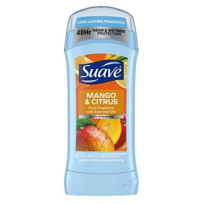 Suave Mango and Citrus Anti Staining Solid Antiperspirant Deodorant 2.6oz / 74g