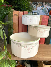 Vintage Royal Dolton Octagonal Caprice Fine China Floral Round Bowl Set x3