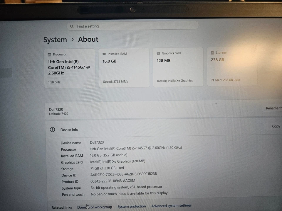 Dell Latitude 7420 · i5-1145G7 · 16GB · 256GB, photo 2 of 5