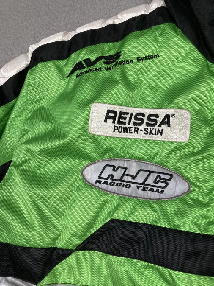Chaqueta HJC Racing Team Para Hombre XL Verde Negra Cirotech Reissa Power Skin Motocicleta Foto 3 de 4