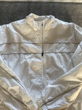 Nike Men's White Windbreaker Jacket 2XL Full-Zip Lightweight Polyester