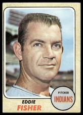 Eddie Fisher 1968 Topps #418 Cleveland Indians Vintage Baseball Card