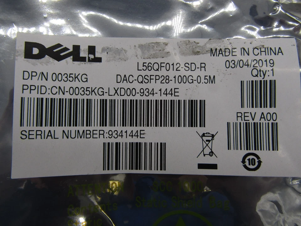 DELL EMC DAC-QSFP28-100G-0.5M 0035KG CABLE - Image 2 of 2