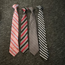 Boy s clip-on 4-Piece Tie Lot, Multicolor Striped, Pointed Style Neckties