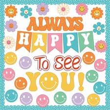 54Pcs Smile Face Bulletin Board Decorations Set, Always Happy to See You Bull...