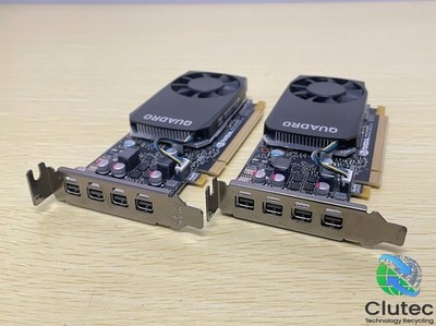LOT OF 2 NVIDIA Quadro P600 PCI-E 2GB Quad Mini D.port Graphic Card Half Height