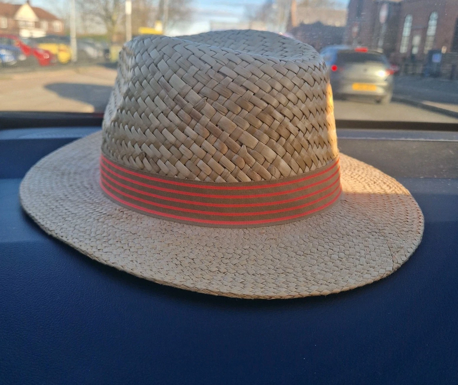 Vince Camuto OS Straw Panama/Trilby Trim Hat Sun Hat Casual Holiday Vacation O/S