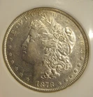 1878 Morgan silver dollar - 8TF, RARE, AU, Light Toning 4936