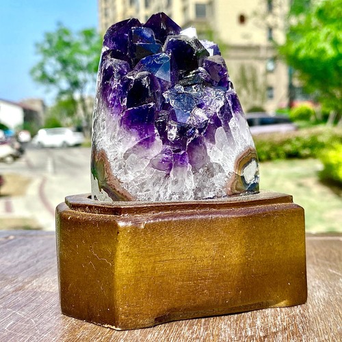 403G Natural Uruguayan Amethyst Quartz Cave Geode Crystal Healing+base - 第 11/12 張圖片