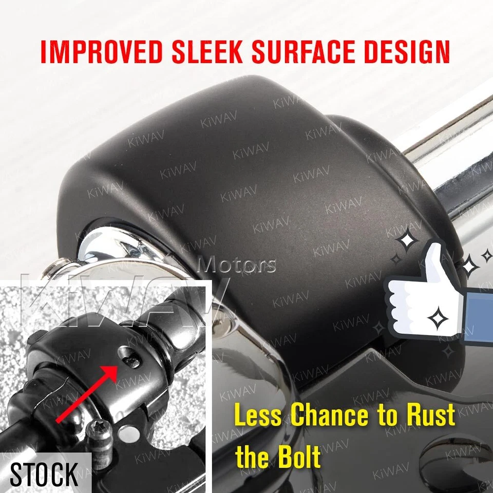 Kit de control de carcasa de interruptor negro KiWAV aluminio para Harley Street Bob '15 FXDB Foto 3 de 4