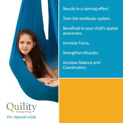 Quility Indoor/Outdoor Jumbo Sensory Swing up to 165lbs - BLUE -