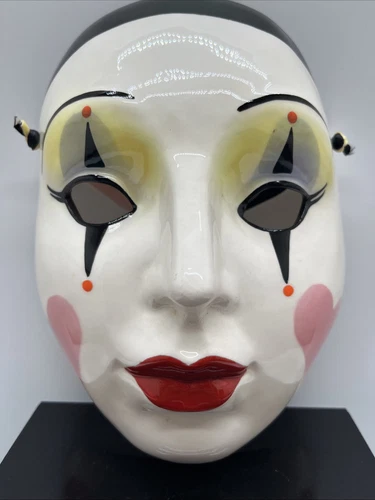 Vintage Clay Art Porcelain Women Masquerade Mask Made In San Francisco