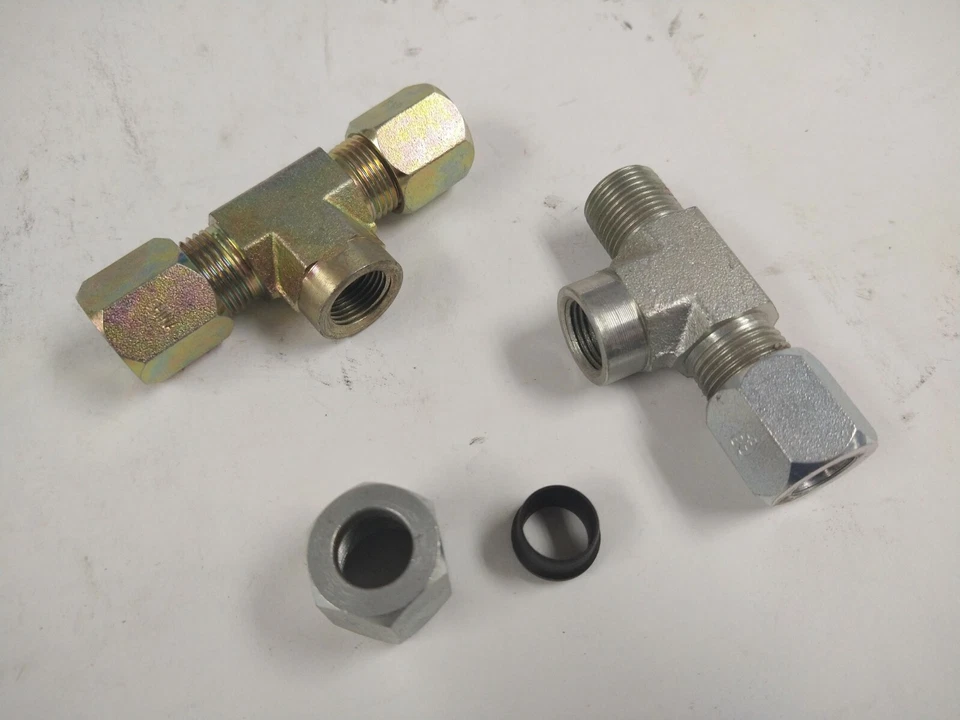 1/2" FERRULE COMPRESSION TO 3/8" FNPT TEE FITTINGS (LOT OF 8) 47655-08-08-06 - Image 2 of 3