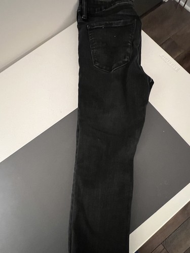 Size-8 American Eagle Women Real Old Jeans Short Distressed Jeans Black - Picture 5 of 17