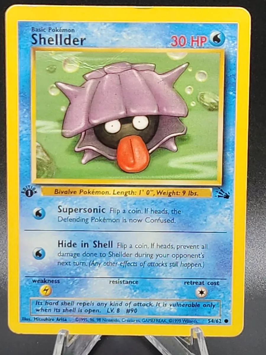 Vintage Common 1st Edition Shellder Fossil Pokemon Card 