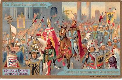 Chromos.AM16136.2 13/16x4 5/16in Environ.liebig.la Rome Of Medium Âge.cortège Of