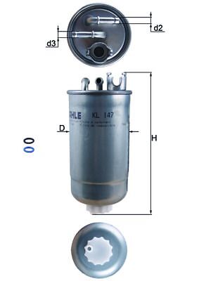 Mahle Kl 147D Kraftstofffilter FüR Audi Passend FüR Fiat Seat Skoda Vw-image