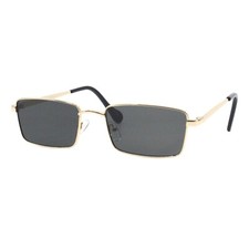 Classic Rectangular Sunglasses Unisex Lightweight Metal Frame UV400