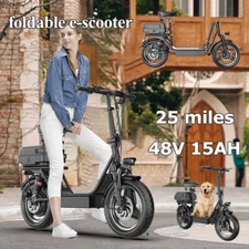 Electric Scooter Adults Seat 600W 22 mph Peak Motor Escooter Foldable 22 Miles