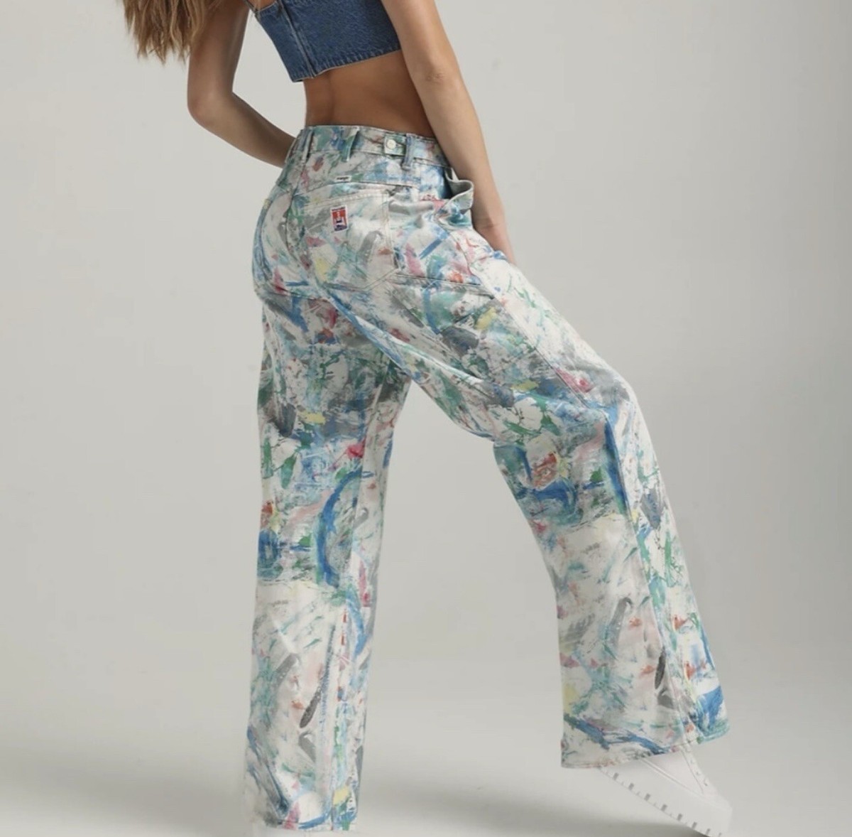 WRANGLER Casey Jones Wide Leg Painter Jean Art Therapy Sz XL