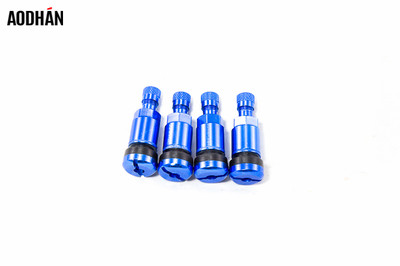 #ad Aodhan V2 Bolt On Tire Valve Stems Blue Aluminium High Pressure Flush With Cap $13.99