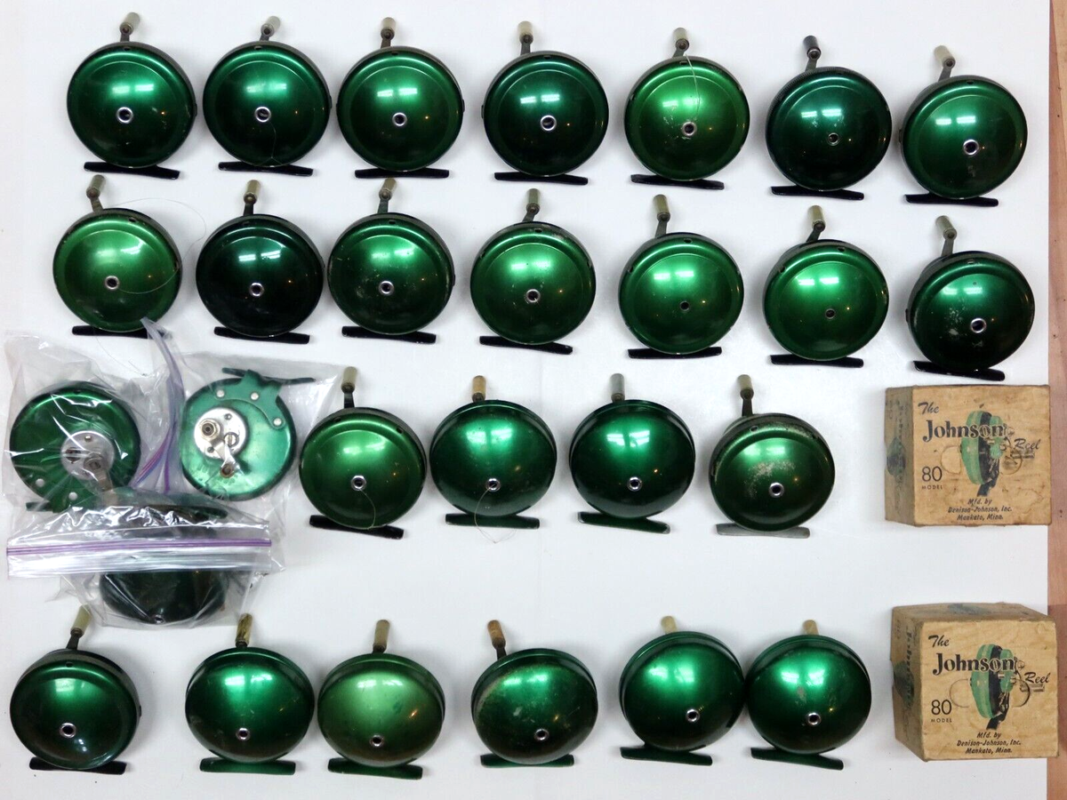Vintage Johnson Model 80 60 44 40a 20 Fishing Reel Lot (24+) Vintage Johnson Model 80 60 44 40a 20 Fishing Reel Lot (24+)