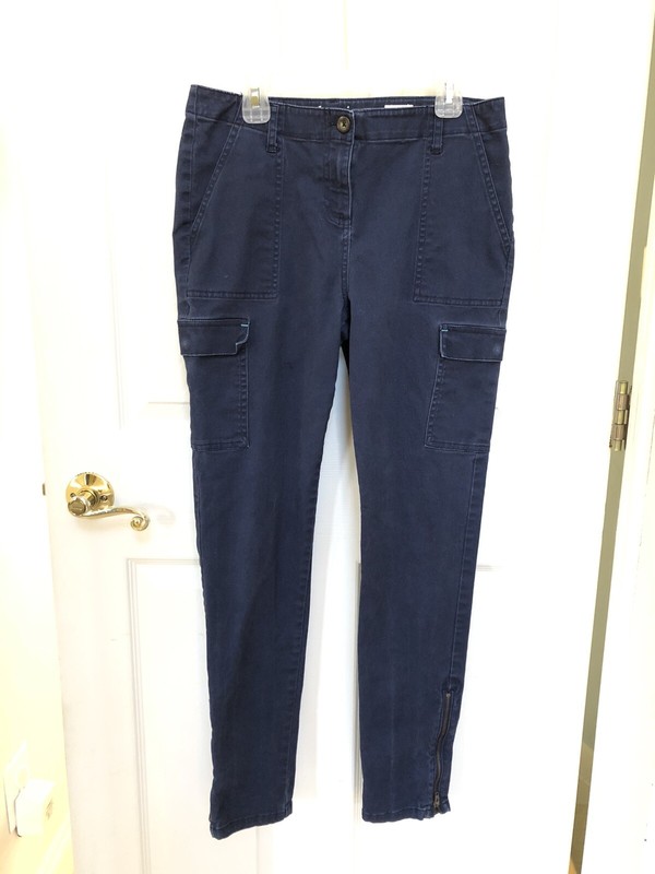 Girl's Johnnie B Mini Boden Navy Twill Cargo Slim Pants Size 15 Y Regular
