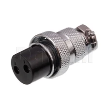 10101510110 Circular Cable Connector 2 Pin Female Silver