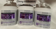 3 x 16 oz = 3 lbs Advanced Clinicals Spa Size Hyaluronic Acid Cream Super Fresh