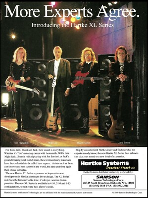 Hartke XL Guitar Amp Systems 1989 ad Tom Hamilton Will Lee Stu Hamm Jack Bruce