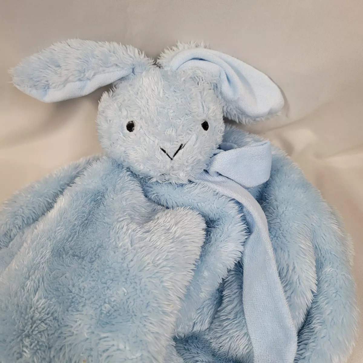 Etoile Blue Bunny Rabbit Plush Head Blanket Baby Boy Lovey 29x33