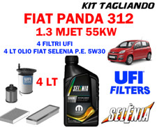 KIT TAGLIANDO FILTRI UFI+4 LT OLIO SELENIA WR 5W30 FIAT PANDA 312 1.3 MJET